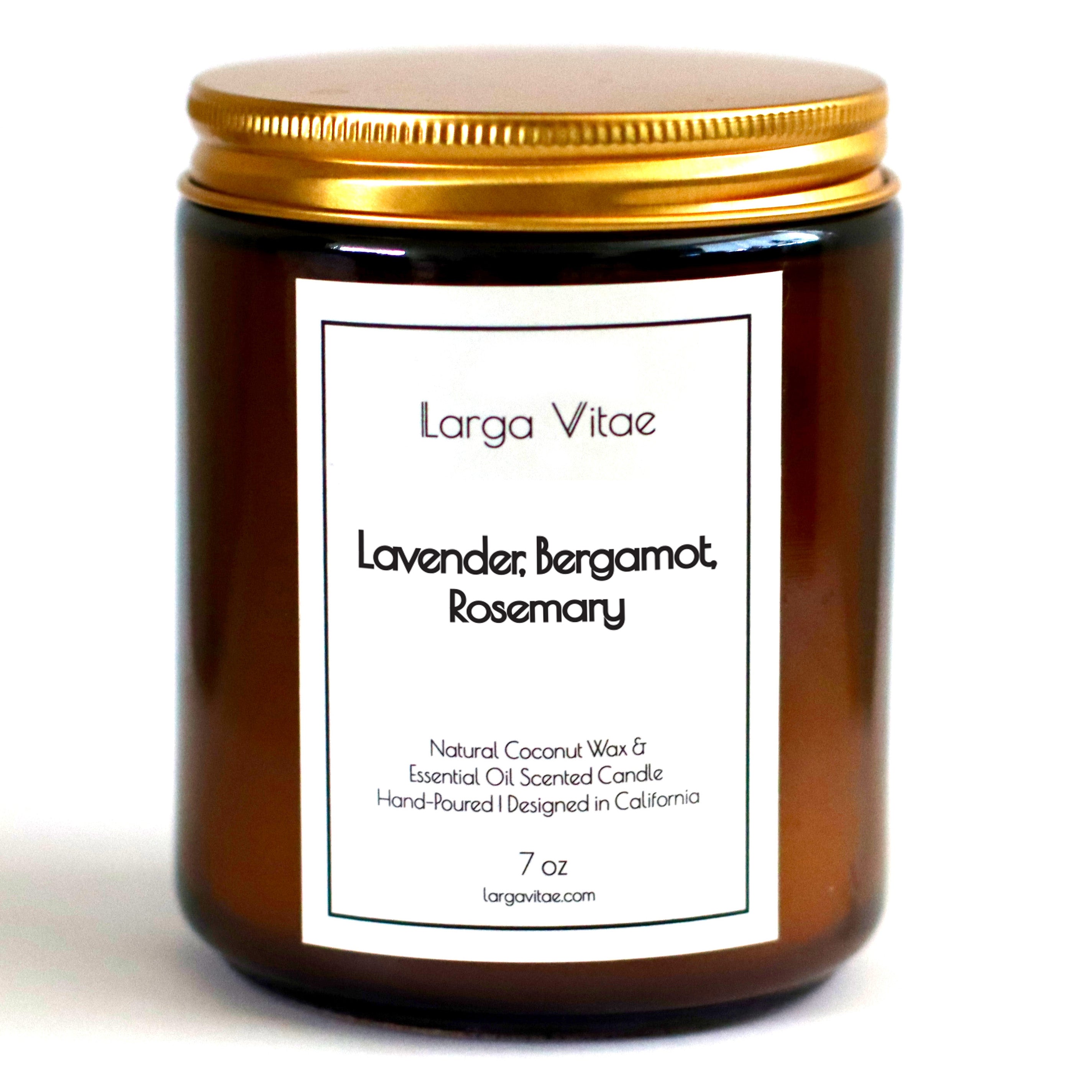 Lavender Bergamot Rosemary Organic Coconut Wax Candle | Sleep
