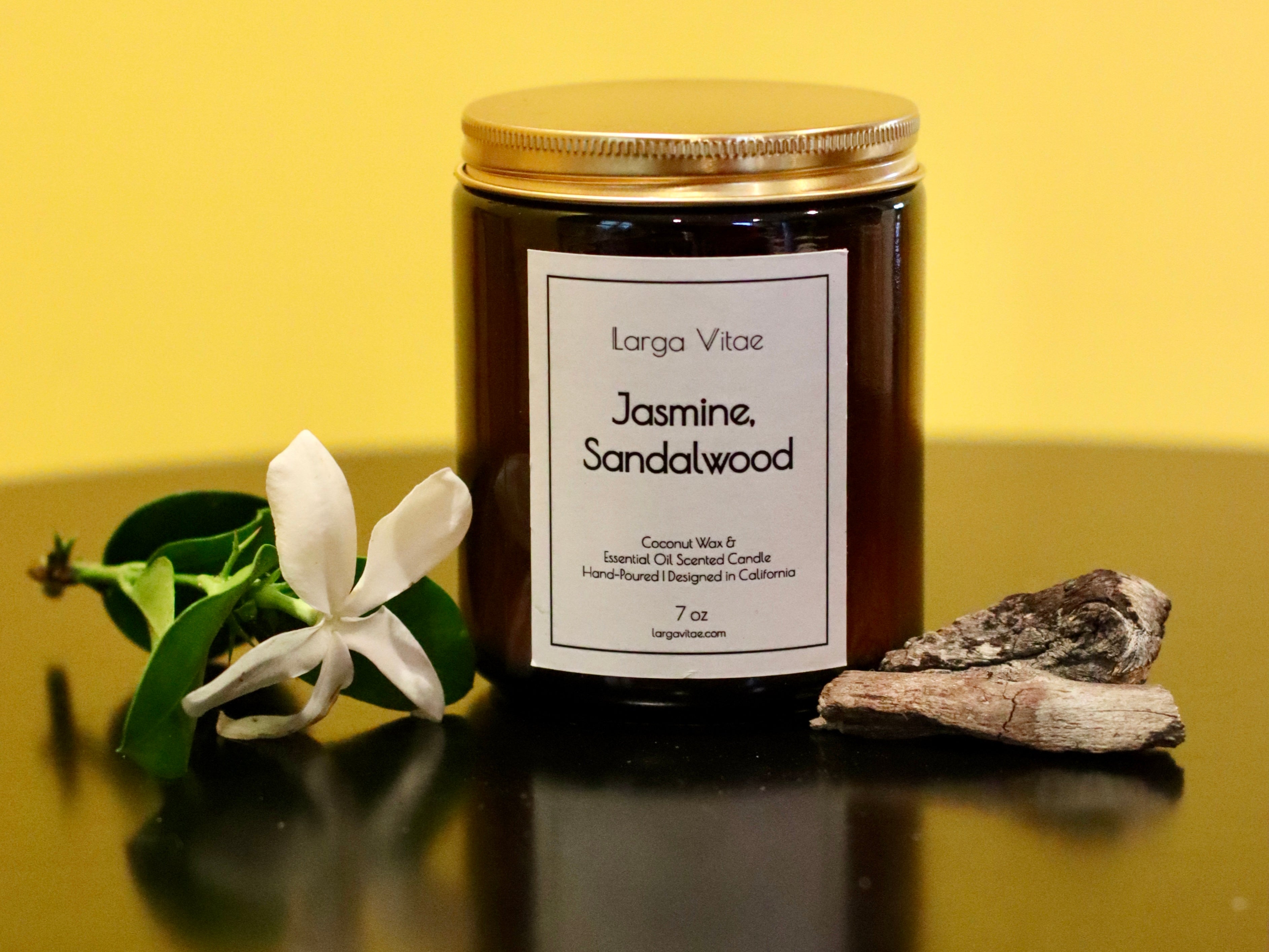 香香 Jasmine Sandalwood Organic Coconut Wax Candle | Stress Relief