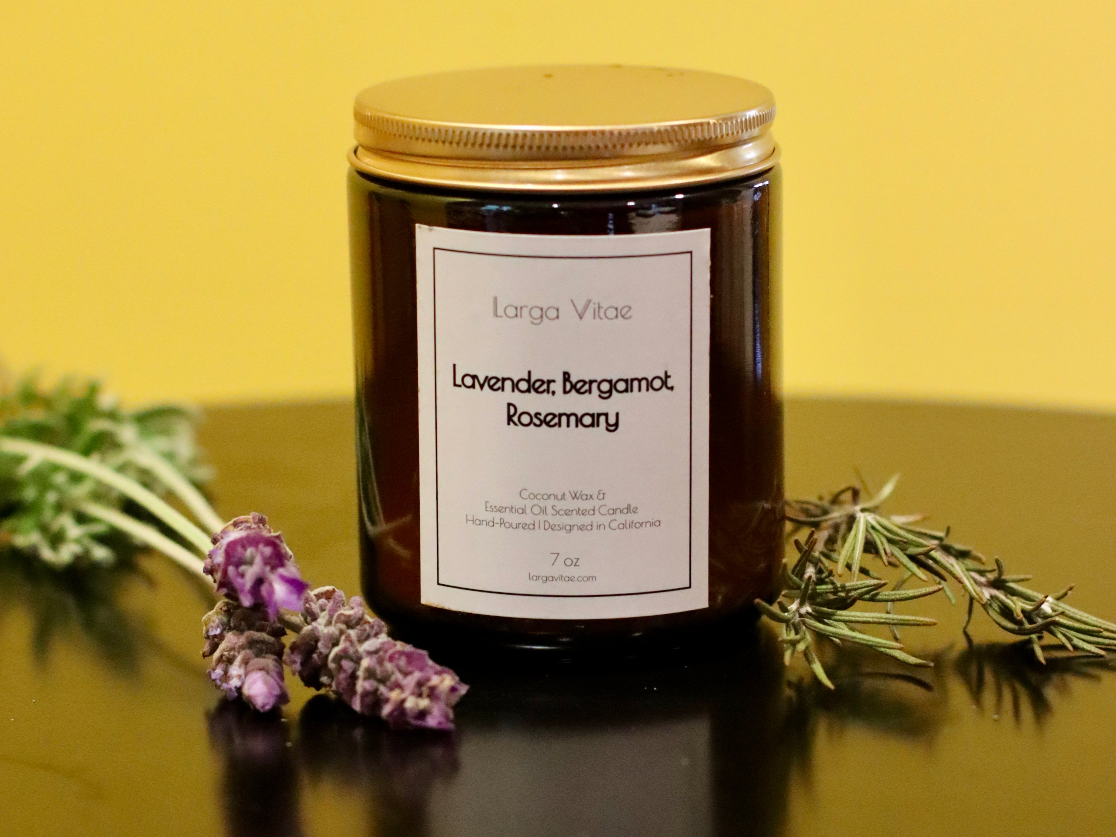 Lavender Bergamot Rosemary Organic Coconut Wax Candle | Sleep