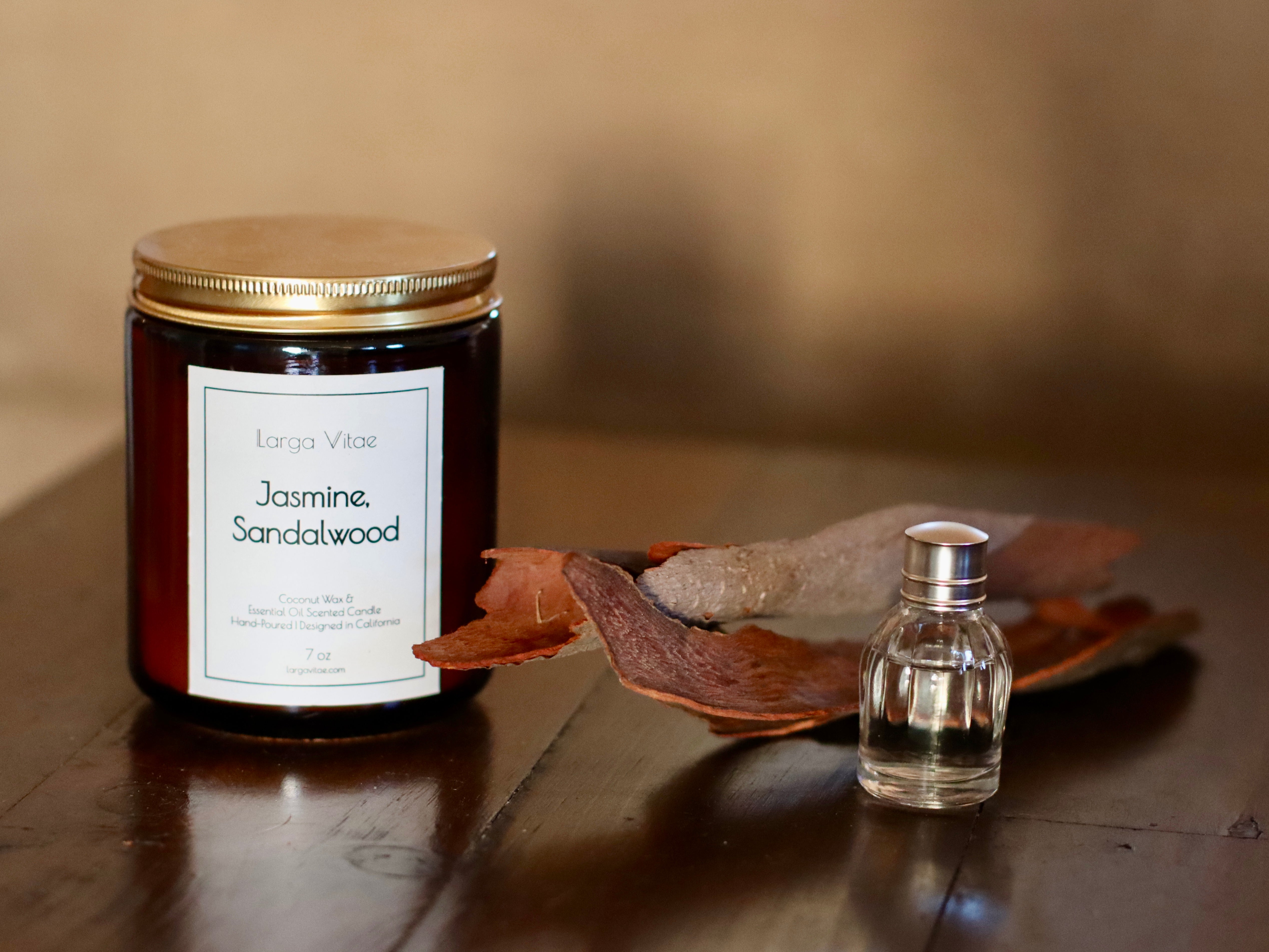 香香 Jasmine Sandalwood Organic Coconut Wax Candle | Stress Relief
